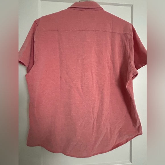 BONOBOS SPICED CORAL SLIM SHORT SLEEVE KNIT OXFORD SHIRT - Picture 6 of 6